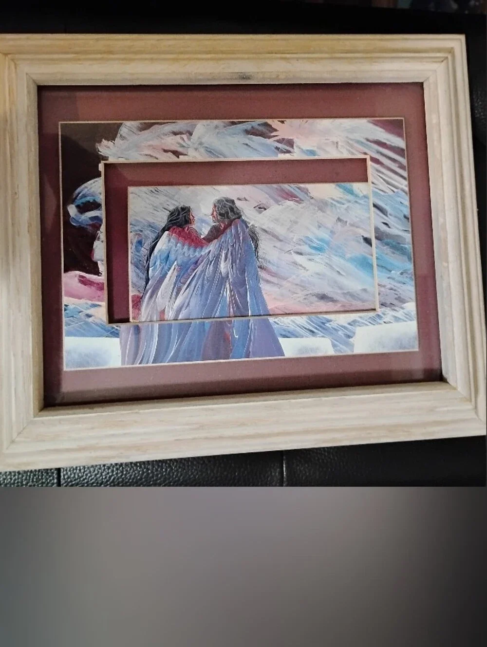 Our Present Our Past By William Rabbit Framed Acrylic Are Print in Cream & Mauve